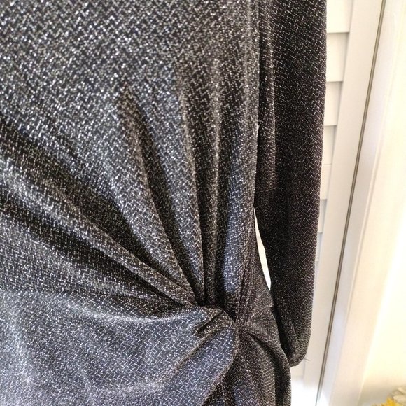 TORRID‎ Black & Silver Shimmer Knotted dress Sz. 1 (1X) - Picture 4 of 12